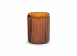 Theelichthouder Ø8x10cm - glas - bronze