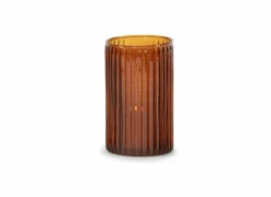 Theelichthouder Ø7x12cm - glas - bronze