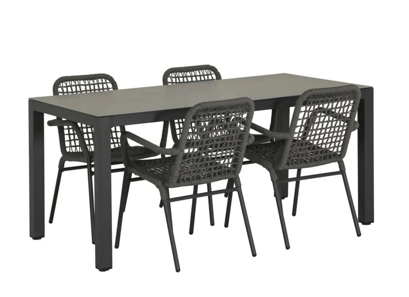 Tuinset Breeze 160x80cm met 4 tuinstoelen Hopi