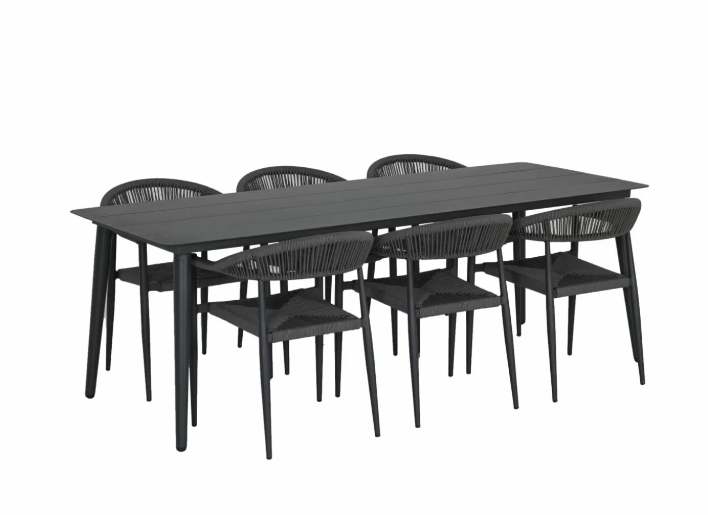 Tuinset Shore 220x90cm met 6 tuinstoelen Guava