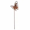 Tuinsteker Vlinder H38cm - metaal - roest