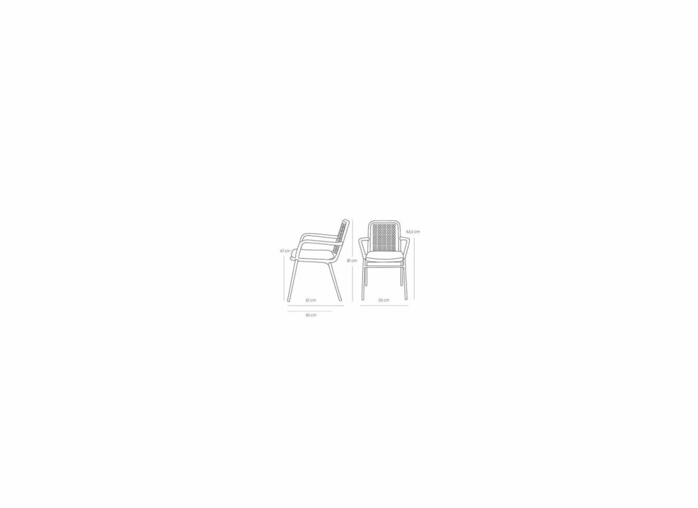 Tuinstoel Hopi 55x61x81cm - artificial rattan - antraciet