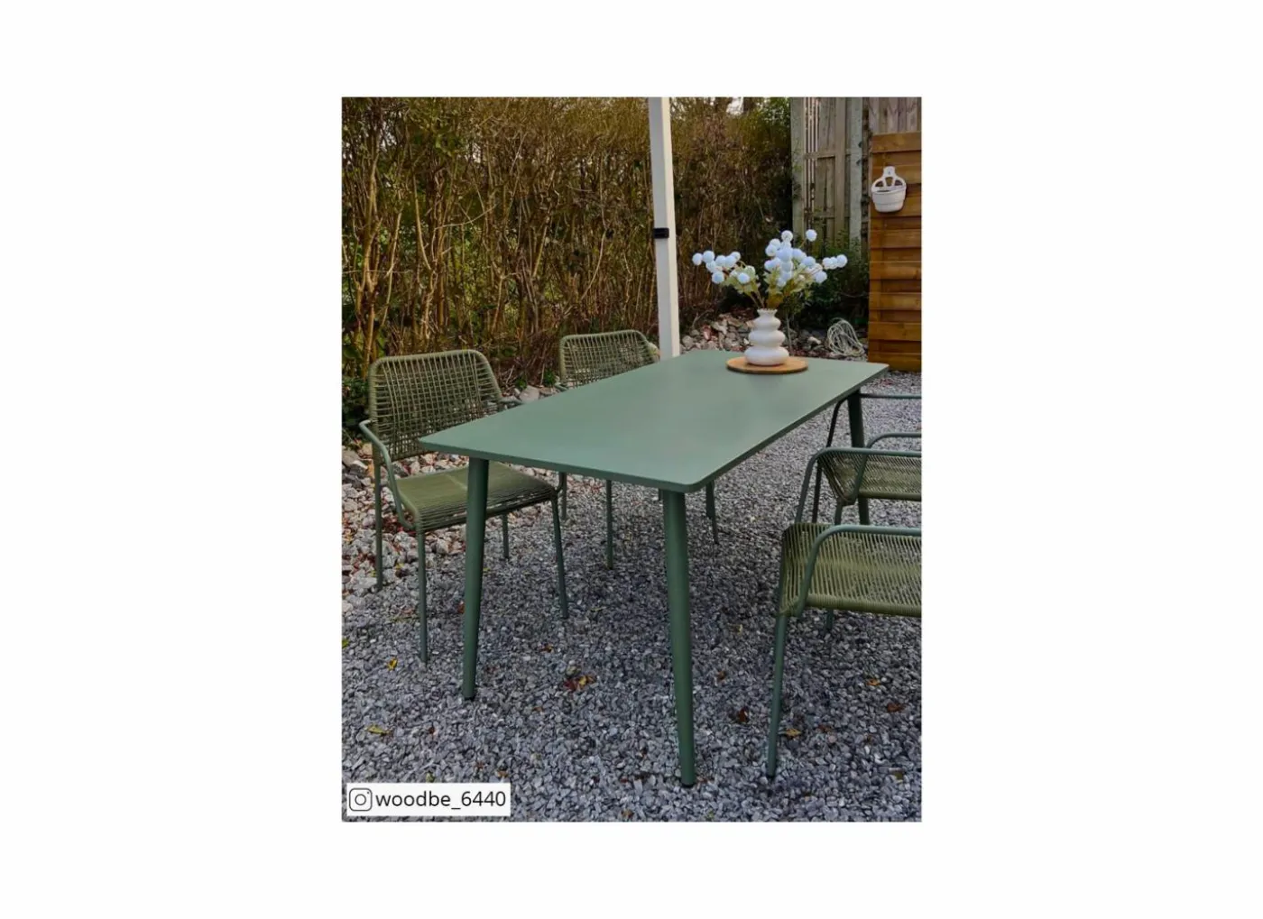 Tuinstoel Phi staal rotan groen