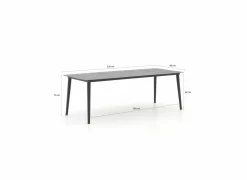 Tuintafel Shore 220x90cm - aluminium - antraciet