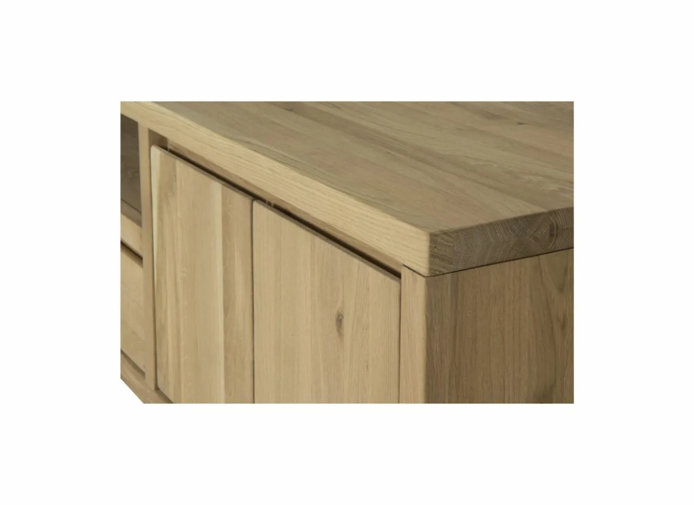 Tv-meubel Amarillo 160cm - eik massief & fineer & decor - naturel