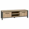 Tv-meubel 183cm - decor - oranje teakhout & mat zwart