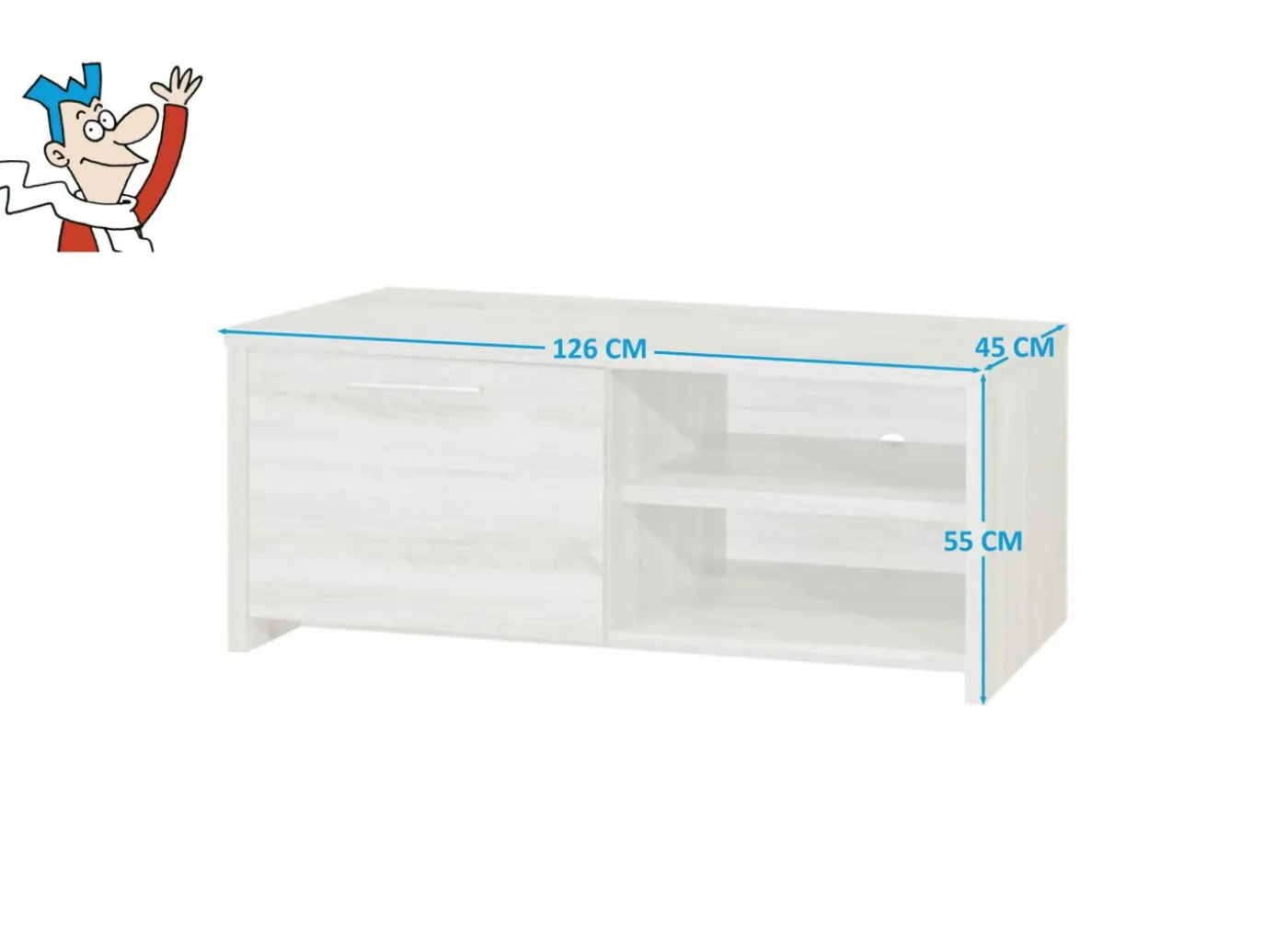 Tv-meubel Enzo 126cm - decor - eik sonomagrijs