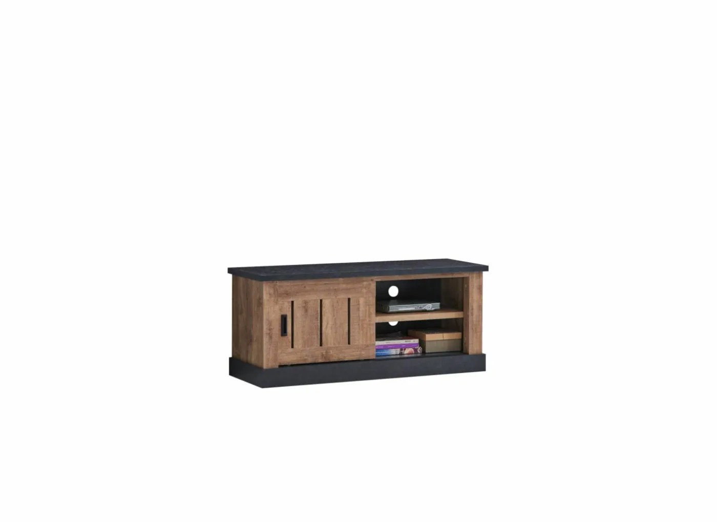 Tv-meubel Etienne 132cm - decor - industriële eik & zwart