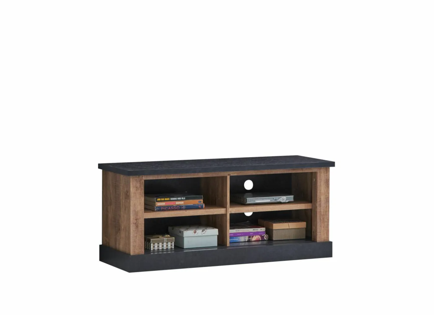 Tv-meubel Etienne 132cm - decor - industriële eik & zwart