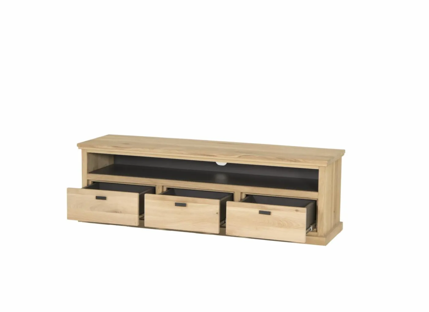 Tv-meubel Grimaldi 160cm - eik massief & decor - naturel