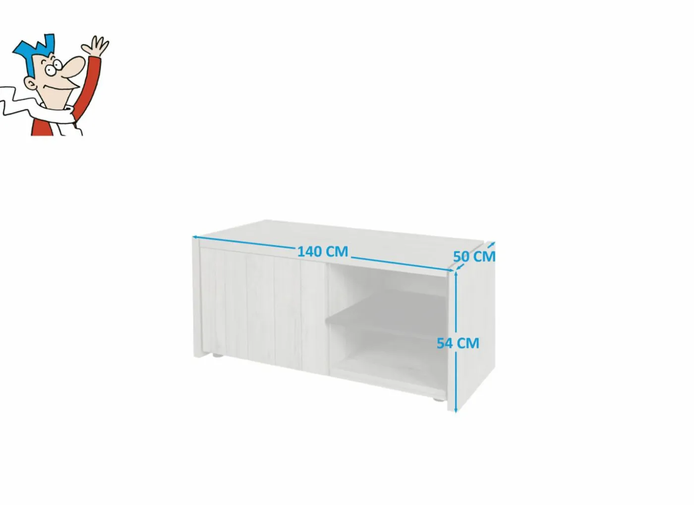 Tv-meubel Lucca 140cm - decor - millenium eik & lichtgrijs