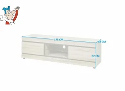 Tv-meubel Marnix 175cm - decor - bruin