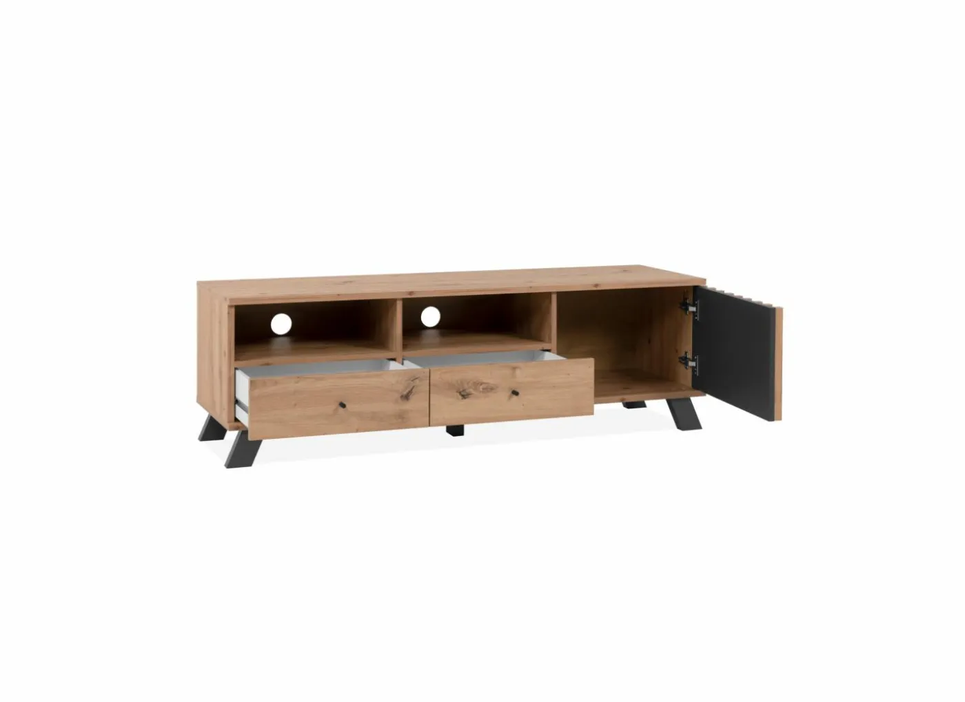 Tv-meubel Medan 138cm - melamine - artisanale eik