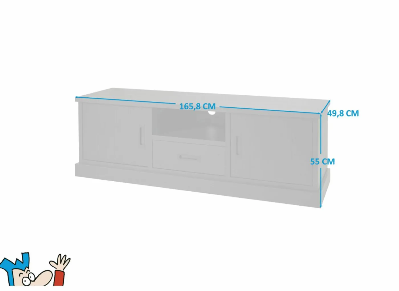 Tv-meubel Raphael 166cm - melamine - NOX