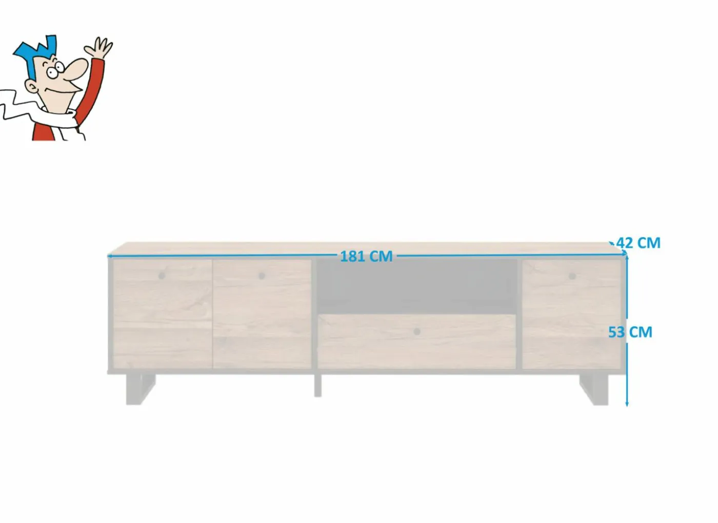 Tv-meubel Sewill 181cm - decor - eik & zwart