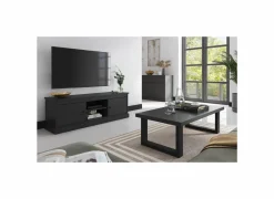 Tv-meubel Valencia 155cm - melamine - zwarte eik
