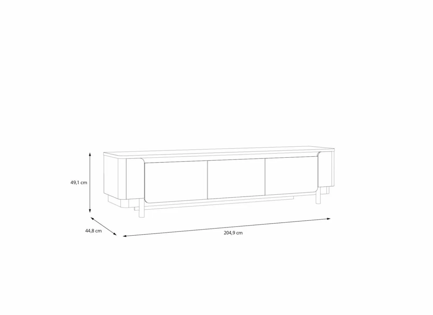 Tv-meubel Vodol 205cm - decor - zand & zwart
