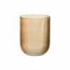 Vaas Gestreept  Ø16,70x21cm - glas - caramel