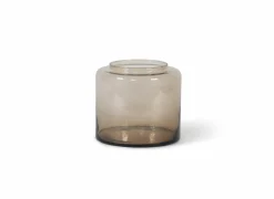 Vaas H22cm - glas - mokka