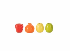 Vaas Pomona H10cm - keramiek - rood/oranje/geel/groen