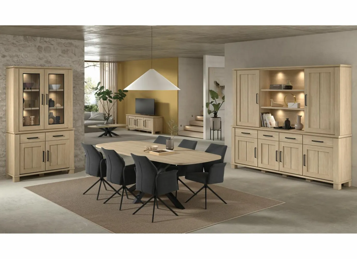 Vitrinekast Alba 115cm - decor - sand oak nature