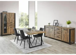 Vitrinekast 114cm - decor - bruin & zwart