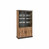 Vitrinekast 120cm - decor - bruin & zwart