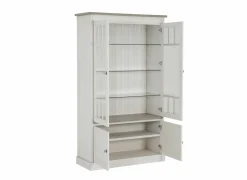 Vitrinekast 122cm - decor - lariks & bruine eik