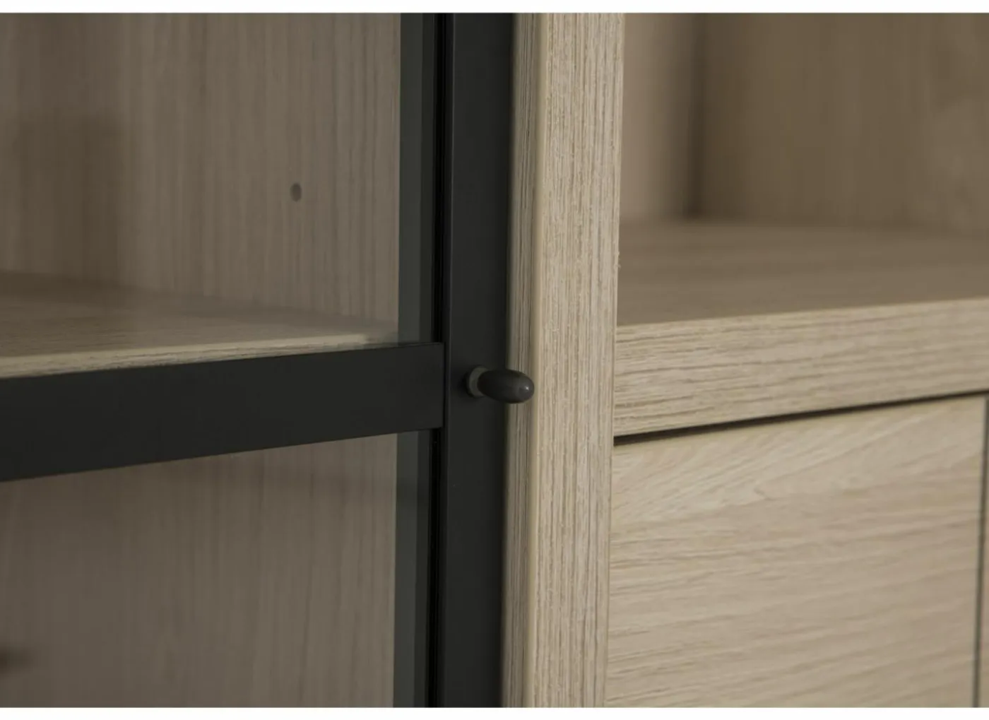 Vitrinekast 145cm - decor - natuurlijke olm