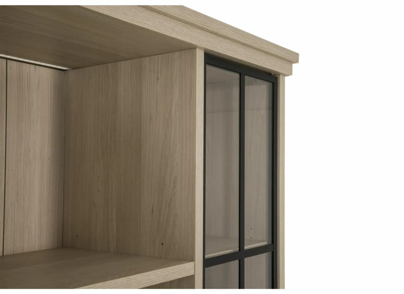 Vitrinekast 145cm - decor - natuurlijke olm