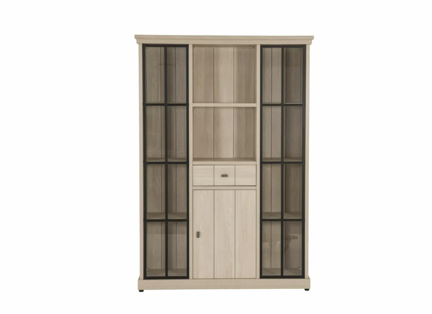 Vitrinekast 145cm - decor - natuurlijke olm