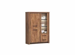 Vitrinekast Ensor 125cm - decor - acacia & black concrete