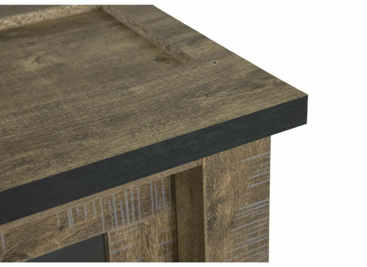 Vitrinekast Etienne 221cm - decor - zwart