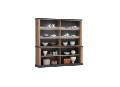 Vitrinekast Etienne 221cm - decor - zwart