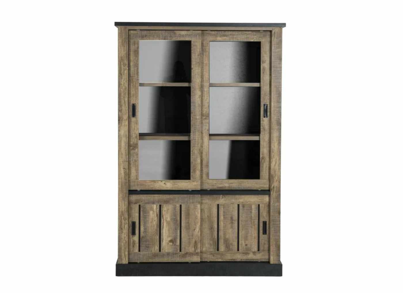 Vitrinekast Etienne 135cm - decor - industrial oak
