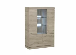 Vitrinekast Etna 125cm - decor - millenium eik & lichtgrijs