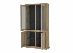 Vitrinekast Grimaldi 120cm - eik massief - naturel