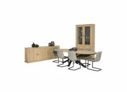 Vitrinekast Grimaldi 120cm - eik massief - naturel