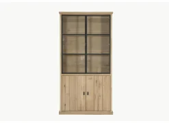 Vitrinekast Grimaldi 120,7cm - eik massief - naturel