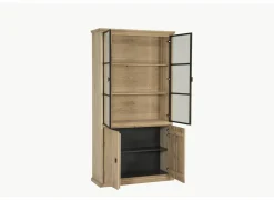 Vitrinekast Grimaldi 120,7cm - eik massief - naturel
