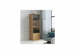 Vitrinekast Kaszimiro 63cm - decor - waterford eik & zwart