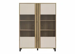 Vitrinekast Killarney 121cm - decor - mauvella oak & sand