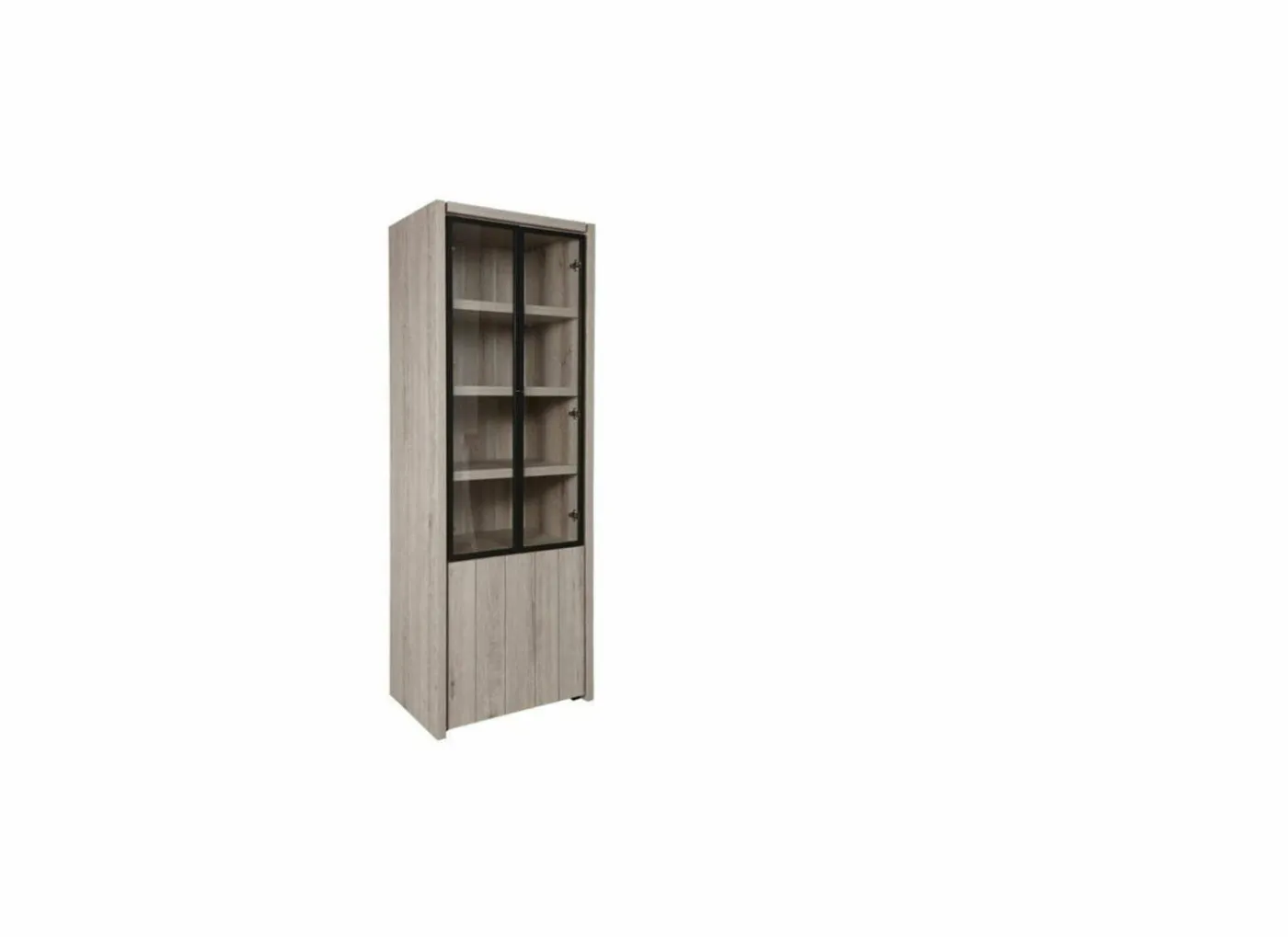 Vitrinekast Lucca 75cm - decor - millenium eik & lichtgrijs