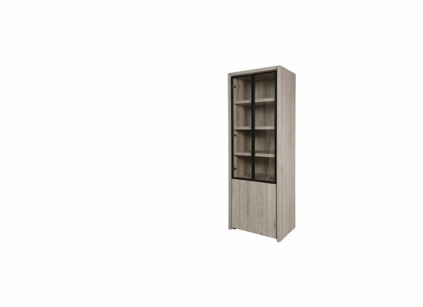 Vitrinekast Lucca 75cm - decor - millenium eik & lichtgrijs