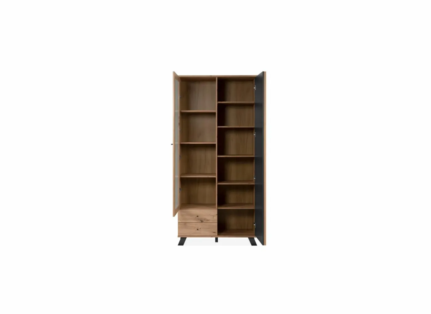 Vitrinekast Medan 92cm - melamine - artisanale eik