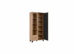 Vitrinekast Medan 92cm - melamine - artisanale eik