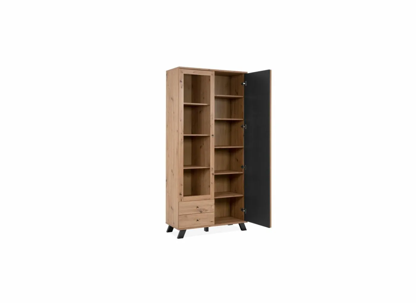Vitrinekast Medan 92cm - melamine - artisanale eik
