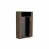 Vitrinekast Monaco 114cm - melamine - saloon eik & zwart