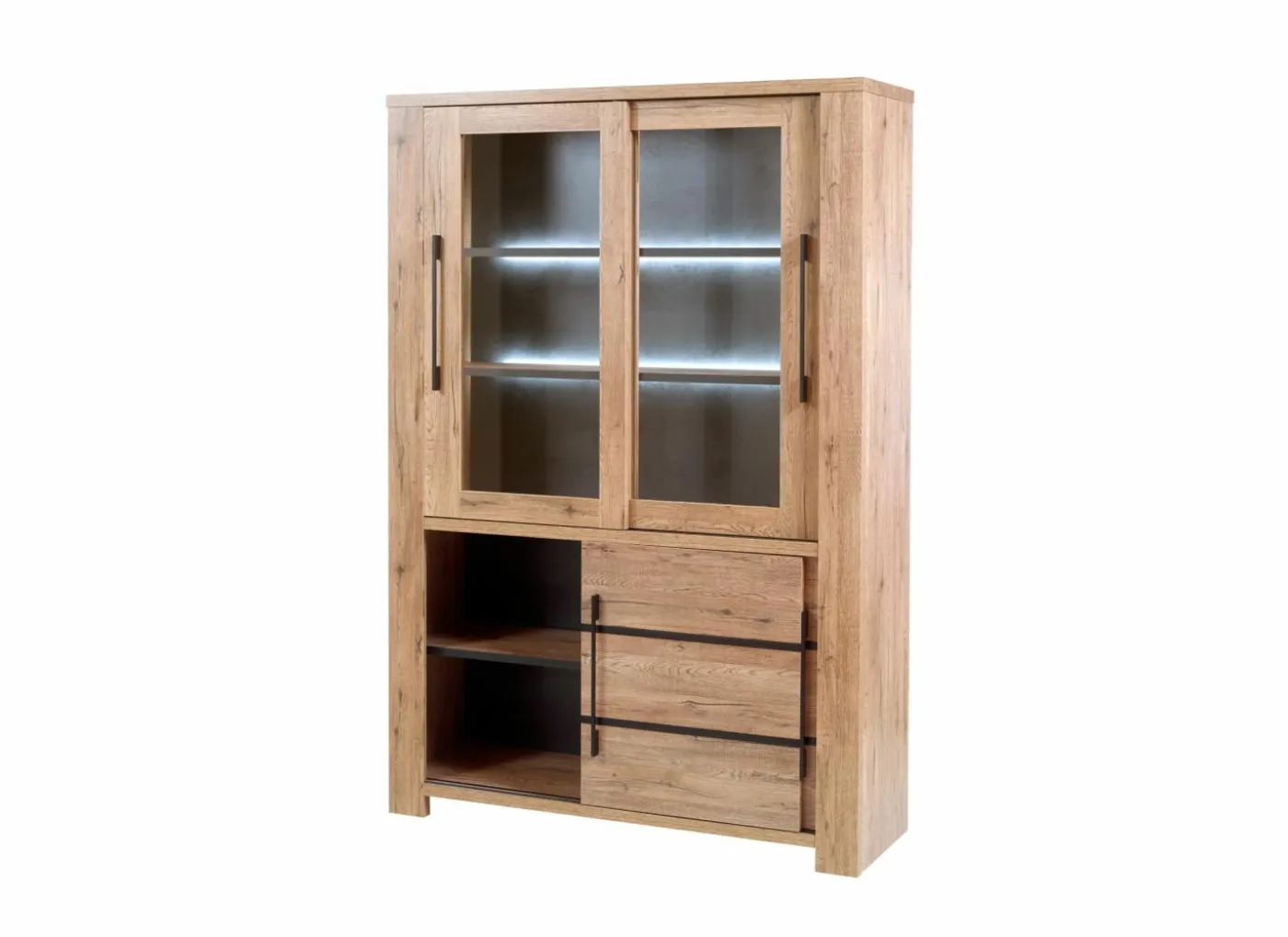 Vitrinekast Otto 146cm - decor - scarlet eik
