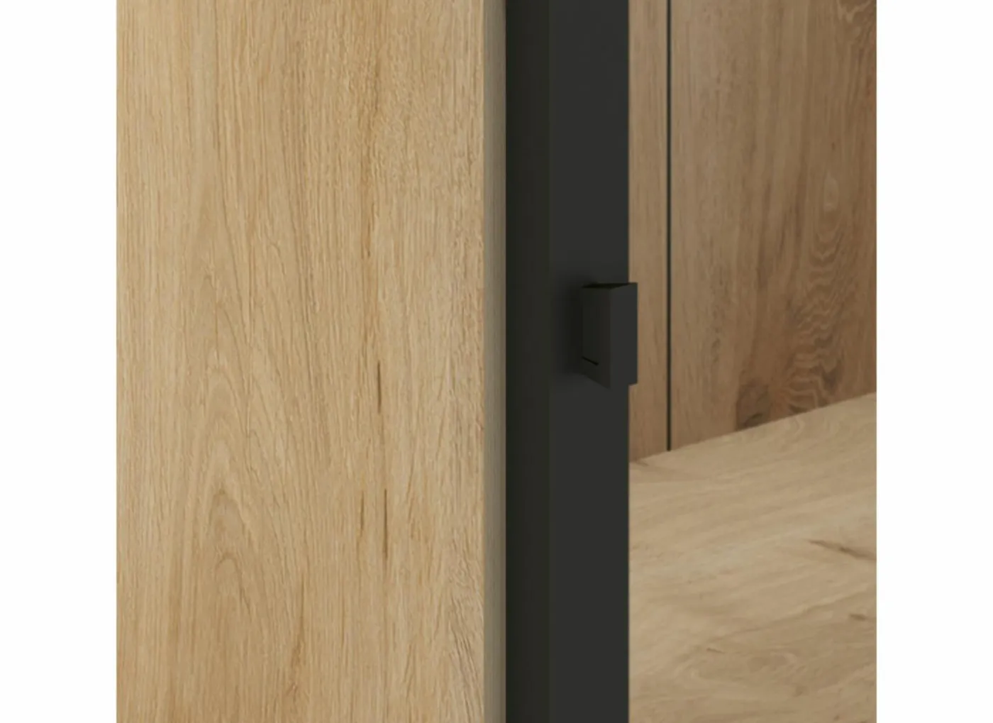 Vitrinekast Valencia 240cm - melamine - lichte eik